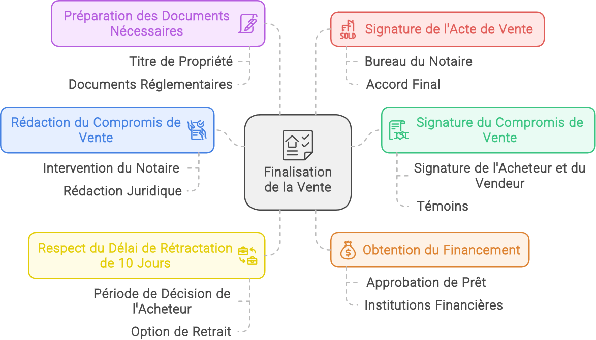 Infographie de la finalisation de la vente.